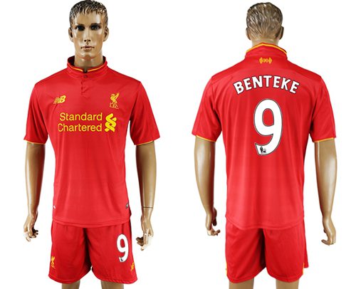 Liverpool #9 Benteke Red Home Soccer Club Jersey